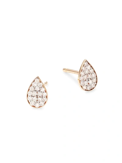 Ginette Ny Women's Bliss 18k Rose Gold & Diamond Stud Earrings In Pink