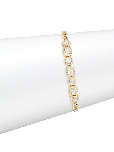 Saks Fifth Avenue Women's 14k Yellow Gold & 2.14 Tcw Diamond Station Bracelet