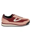 Tretorn A-rawlins Colorblock Suede Retro Sneakers In Burga