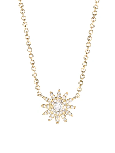 Saks Fifth Avenue Women's 14k Yellow Gold & 0.15 Tcw Diamond Starburst Pendant Necklace
