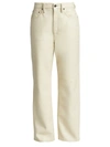 Agolde Relaxed Bootcut Recycled Leather Pants In Powder (white)