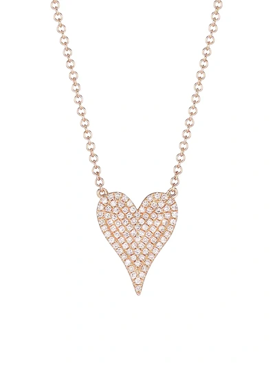 Saks Fifth Avenue Women's 14k Yellow Gold & 0.11 Tcw Diamond Heart Pendant Necklace In Rose Gold