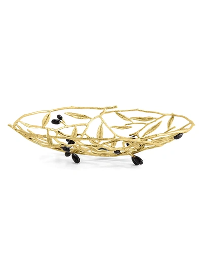Michael Aram Olive Branch Bread Basket In Gold