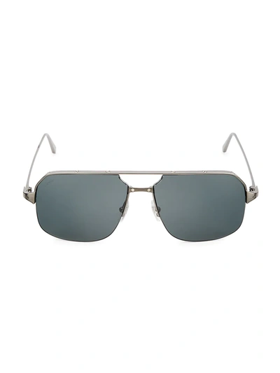 Cartier 59mm D-frame Sunglasses In Ruthenium