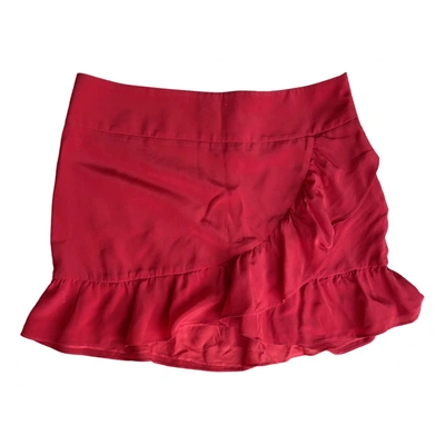 Pre-owned Sézane Spring Summer 2019 Silk Mini Skirt In Red