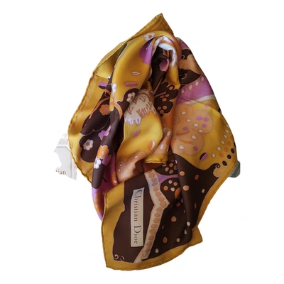 Pre-owned Dior Silk Handkerchief In Yellow