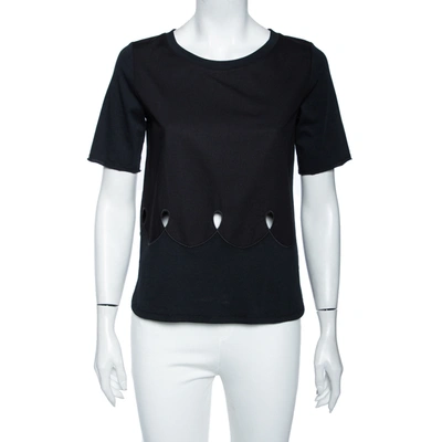 Pre-owned See By Chloé Black Cotton Cut Out Detail Jersey T-shirt M