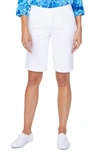 Nydj Stretch Cotton Blend Twill Bermuda Shorts In Optic White