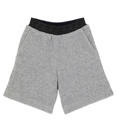 Fendi Kids' 羊毛混纺泰迪短裤 In Grey