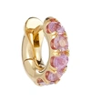 SPINELLI KILCOLLIN MINI MACRO HOOP 18KT YELLOW GOLD SINGLE EARRING WITH PINK SAPPHIRES,P00588106
