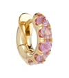 Spinelli Kilcollin Mini Macro Hoop 18kt Yellow Gold Single Earring With Pink Sapphires In Yellow