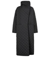 Totême Signature Oversized Quilted Recycled Shell Coat In Black