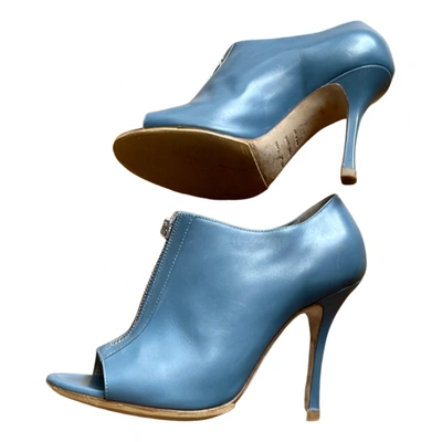 Pre-owned Sergio Rossi Leather Sandals In Blue