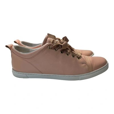 Pre-owned Lanvin Leather Trainers In Pink