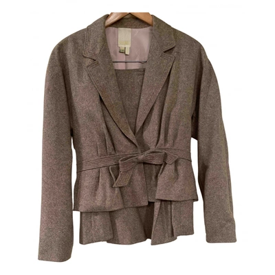 Pre-owned Nina Ricci Wool Suit Jacket In Beige