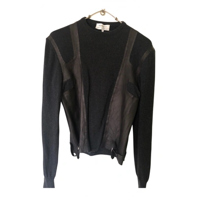 Pre-owned Saint Laurent Leather Cardigan In Black
