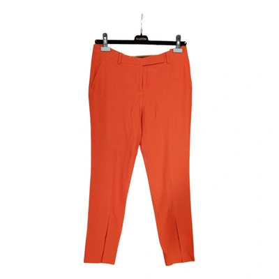 Pre-owned Alexander Mcqueen Silk Trousers In Orange