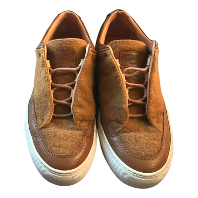 Pre-owned Mason Garments Leather Trainers In Brown