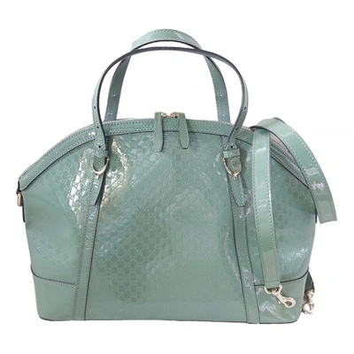 Pre-owned Gucci Patent Leather Handbag In Green
