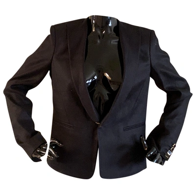 Pre-owned Ferragamo Linen Suit Jacket In Black