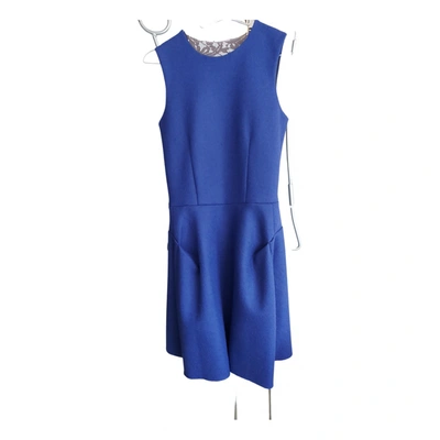 Pre-owned Msgm Wool Mini Dress In Blue
