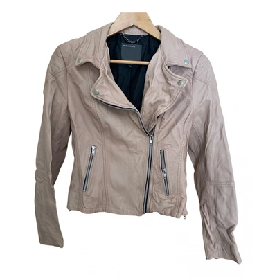 Pre-owned Muubaa Leather Jacket In Pink