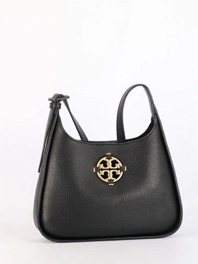 Tory Burch Miller Small Hobo Leather Bag Black