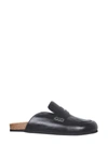 Jw Anderson Black Leather Slip-on Loafers In Black