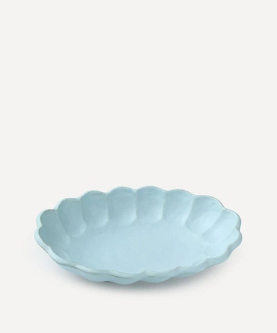 Kaneko Kohyo Rinka 28cm Ceramic Oval Bowl In Blue