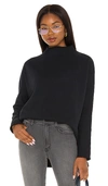 Frank & Eileen Long Sleeve Funnel Neck Capelet Sweatshirt In Navy
