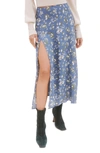 Reformation Zoe Side Slit Midi Skirt In Avery