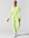 Nike Sportswear Swoosh Utility Jumpsuit - Barely Volt/white - Size S In Barely Volt,white