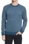 Vince Bird's Eye Wool & Cashmere Pullover In River Blue/ H Grey