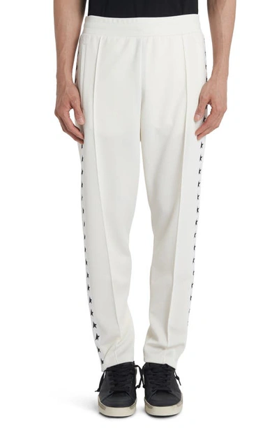 Golden Goose Star-trim Tailored Track Trousers In Papyrus/black