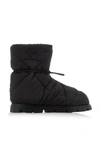 Prada Black Quilted Nylon Drawstring Ankle Boots In Black