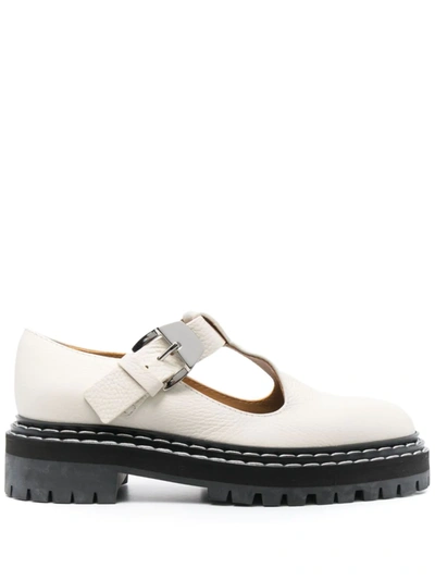 Proenza Schouler Mary Jane Lug-sole Shoes In Natural