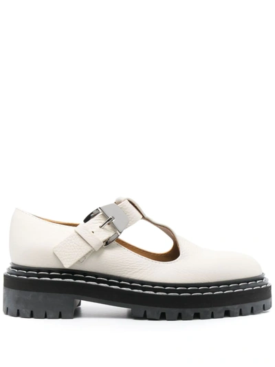 Proenza Schouler Mary Jane Lug-sole Shoes In White
