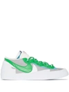 Nike Grey & Green Sacai Edition Blazer Low Sneakers In Grey