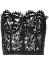 Alexander Mcqueen Floral-lace Bustier Top In Black