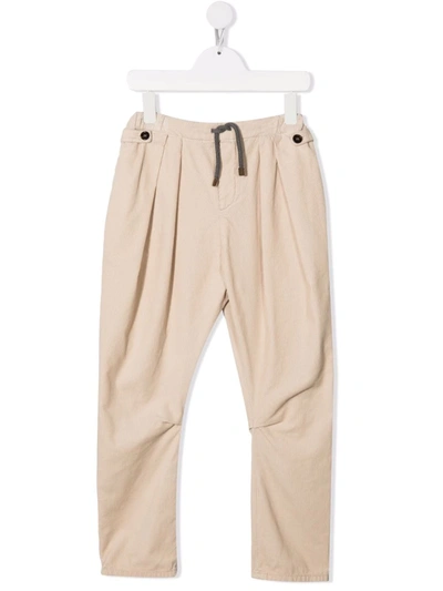 Brunello Cucinelli Kids' Boys Corduroy Trousers In Neutrals