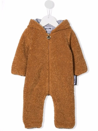 Moschino Kids' Hooded Teddy Pyjamas In Brown