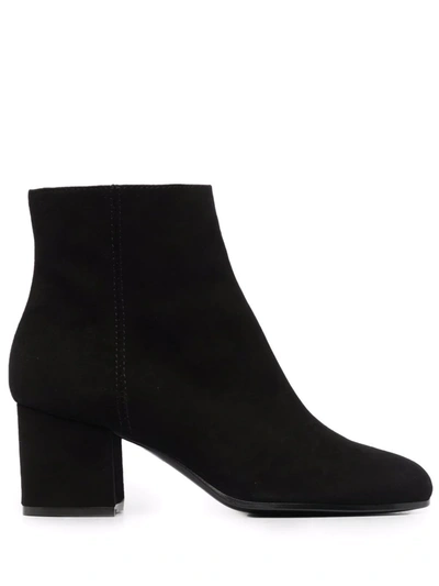 Via Roma 15 Tacco 50 Chic Mini V Suede Ankle Boots In Black