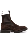Tricker's Brogue-detail Chelsea Boot With Dovetail Finish In Brown