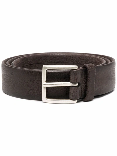Orciani Square-buckle Belt In Brown