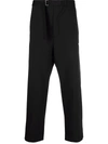 Oamc Belted Cropped Trousers In Black