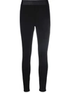 Dkny Logo Stretch Jersey Leggings In Black