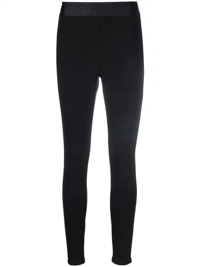 Dkny Logo Stretch Jersey Leggings In Black