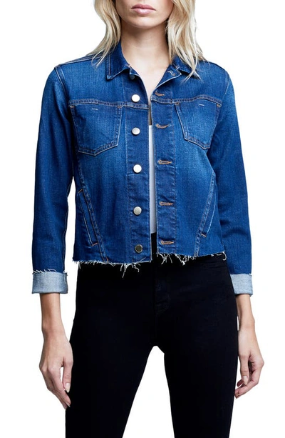 L Agence Janelle Raw Cut Slim Denim Jacket In Fremont