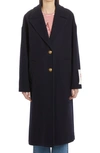 Golden Goose Blue Wool Coat In Dark Blue