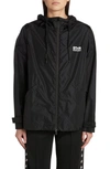 Golden Goose Daris Star Collection Logo Hooded Windbreaker In Black/ White